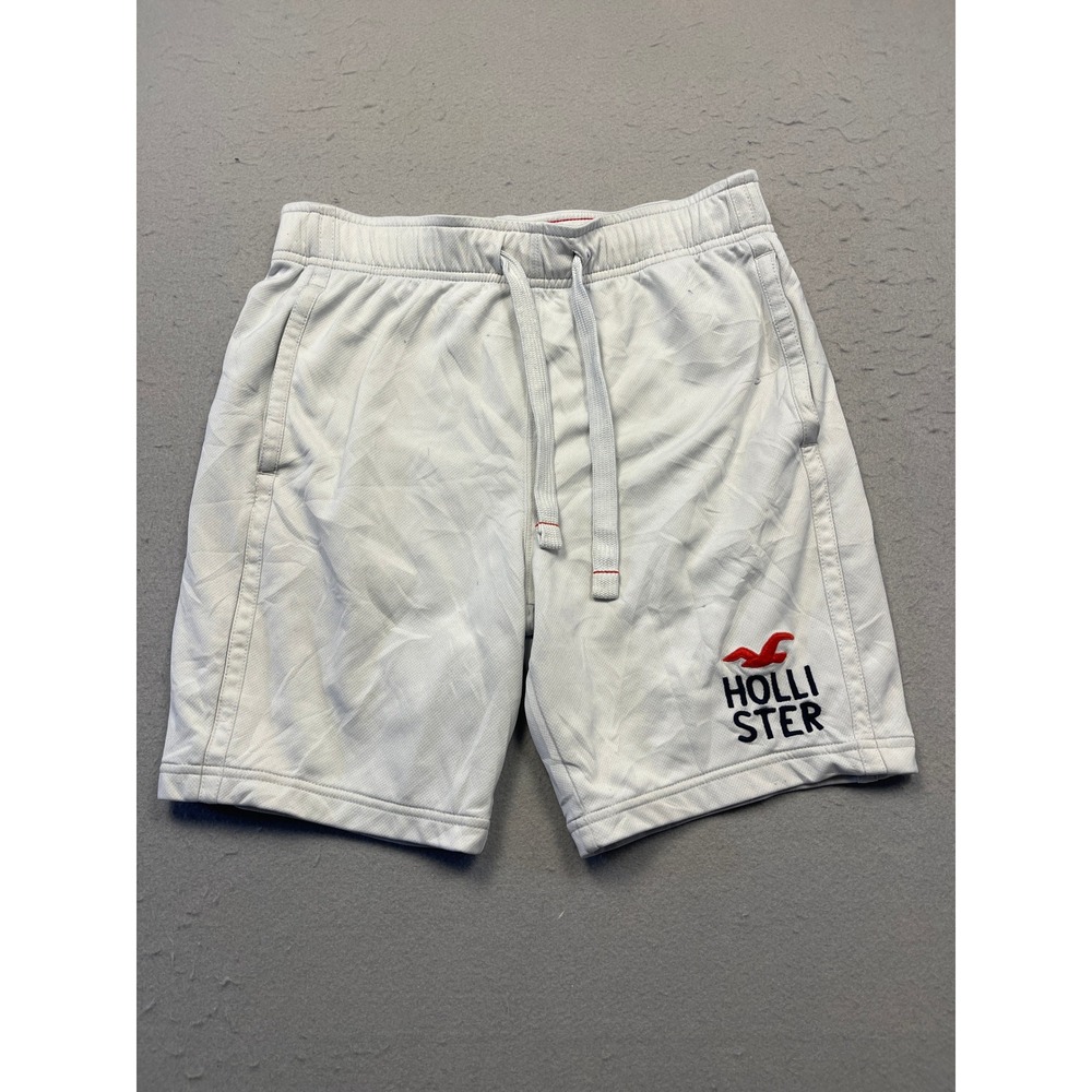 Hollister Athletic Shorts Mesh Polyester White Logo XS Mens